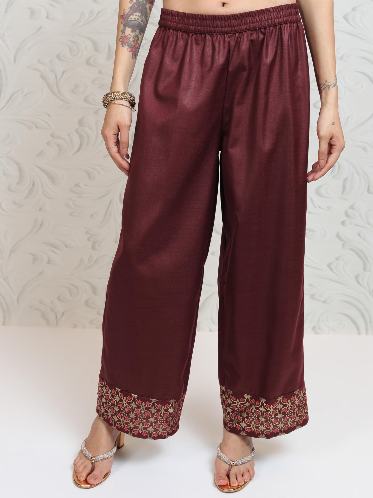Vishudh Women V NECK Ethnic Set PVK3000085 Brown M