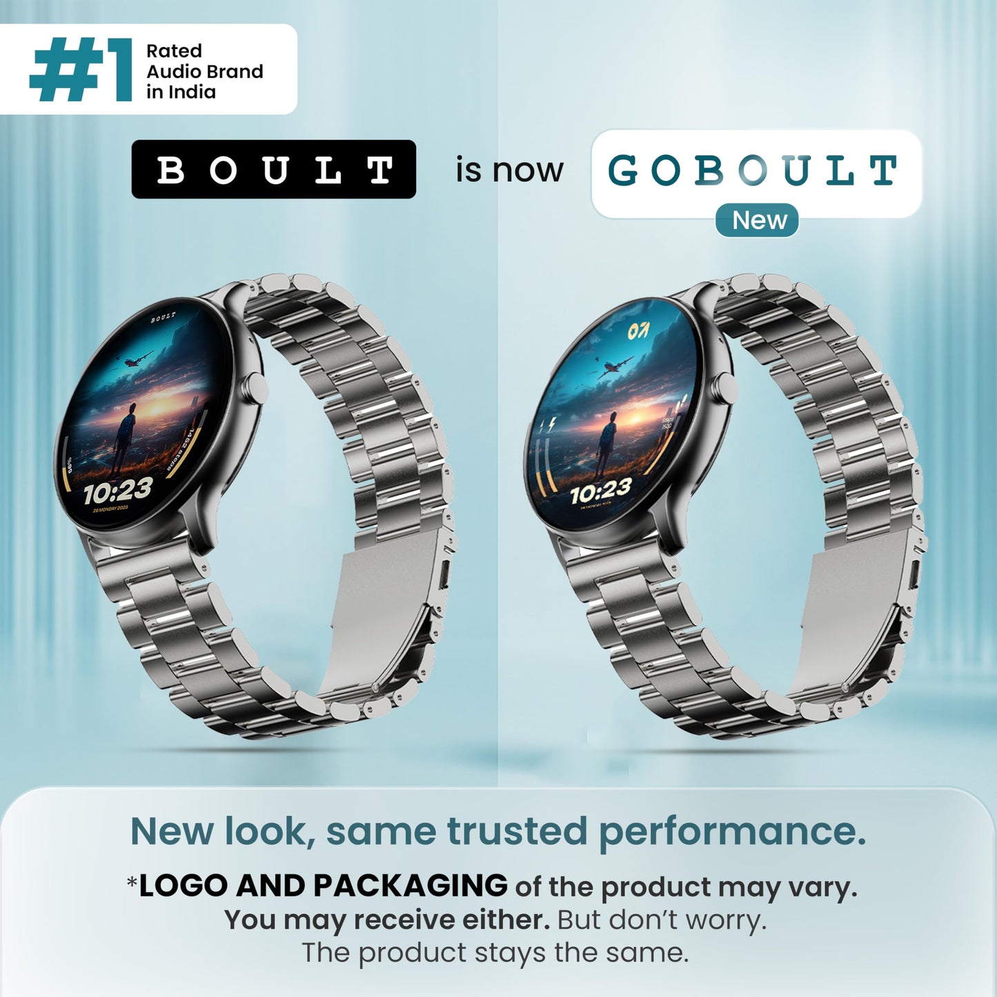 GOBOULT Dire Smartwatch: 1.38'' 2.5D Curved HD Display, BT Calling, 500 Nits Brightness, IP67, 250+ Watchfaces, 120+ Sports Modes, AI Voice Assistant, SpO2 Monitoring (Silver)