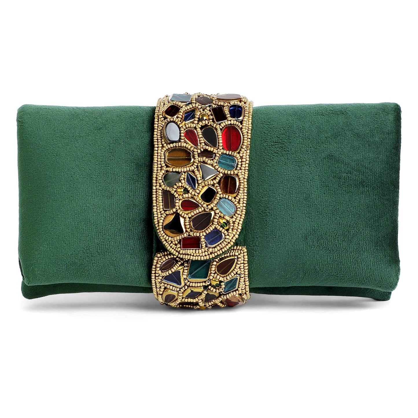 Peora Green Clutch Bag for Women Handmade Evening Handbag Stylish Bridal Purse Fashion Sling Bag for Girls (C118GRN)