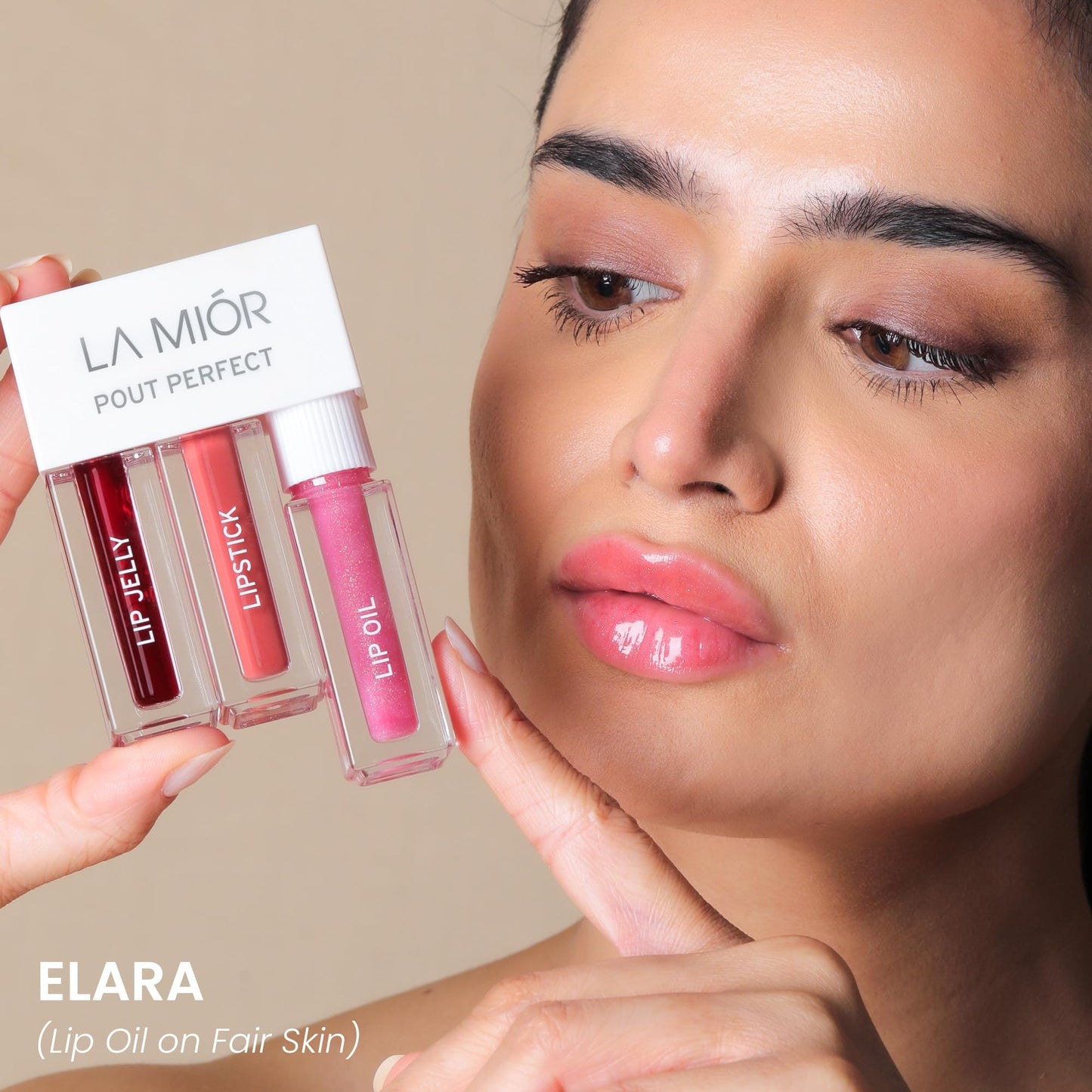 Lamior Pout Perfect 3-in-1 Lip Kit | Lip Stain, Matte Liquid Lipstick & Glossy Lip Oil | Long-Lasting Hydrating Formula | Peptides, Ceramides & Noni for Soft, Smooth Lips | Ultimate Lip Care