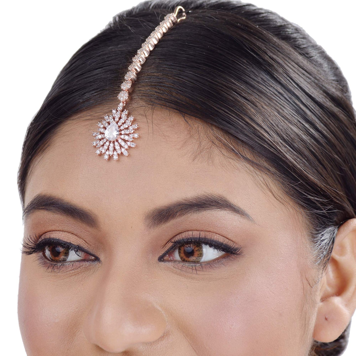 Saraf RS Jewellery-Drop-shaped Maang Tikka Handcrafted and stylish for Women & Girls