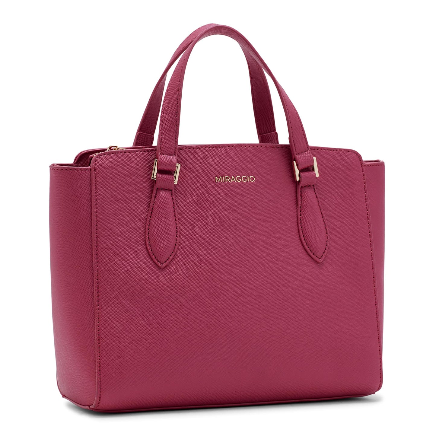 Miraggio Cara Solid Pink Handbag for Women with Detachable & Adjustable Sling/Crossbody Strap