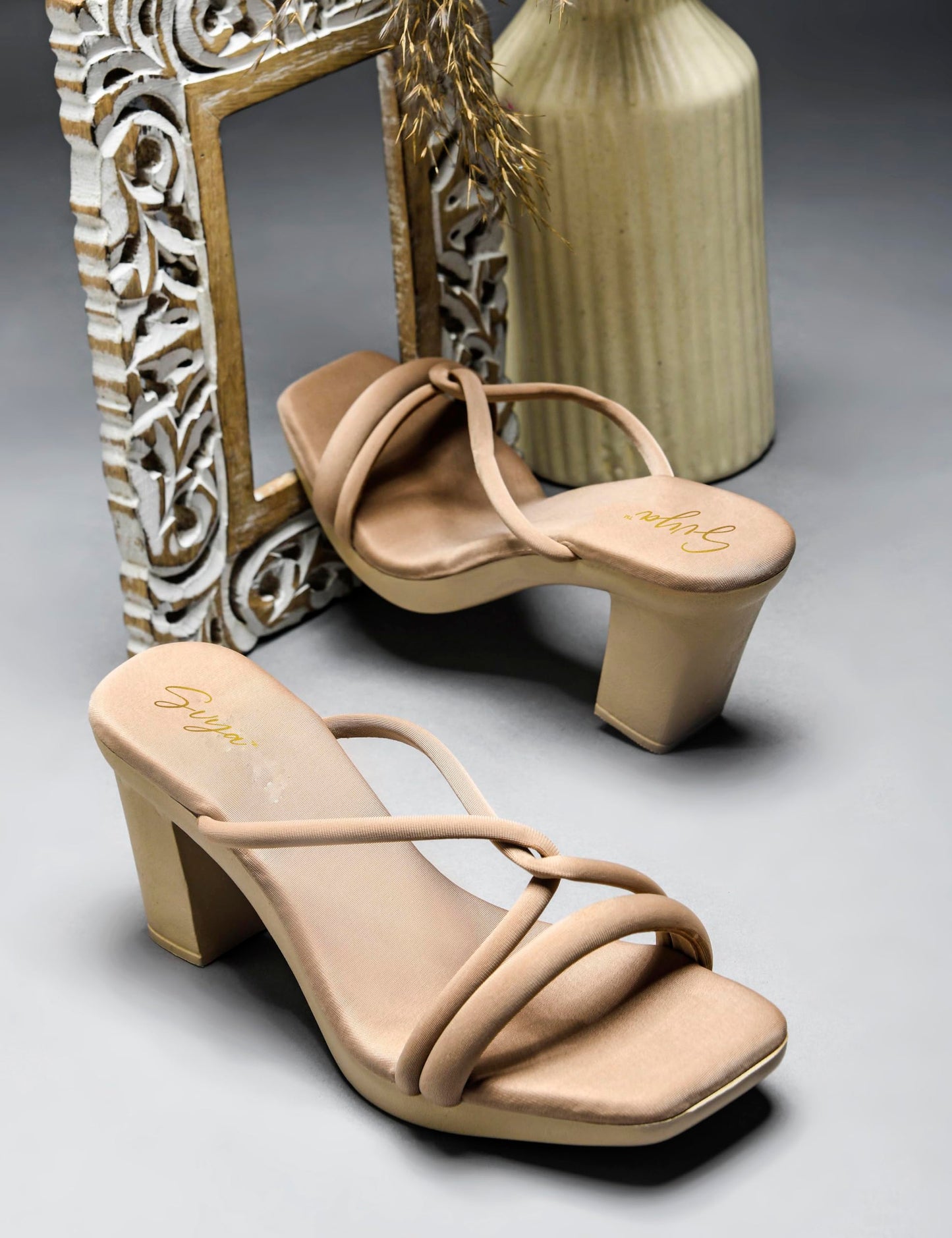 SVYA Comfortable Heel Sandals for Women and Girl. (Chiku, UK Footwear Size System, Adult, Women, Numeric, Medium, 6)