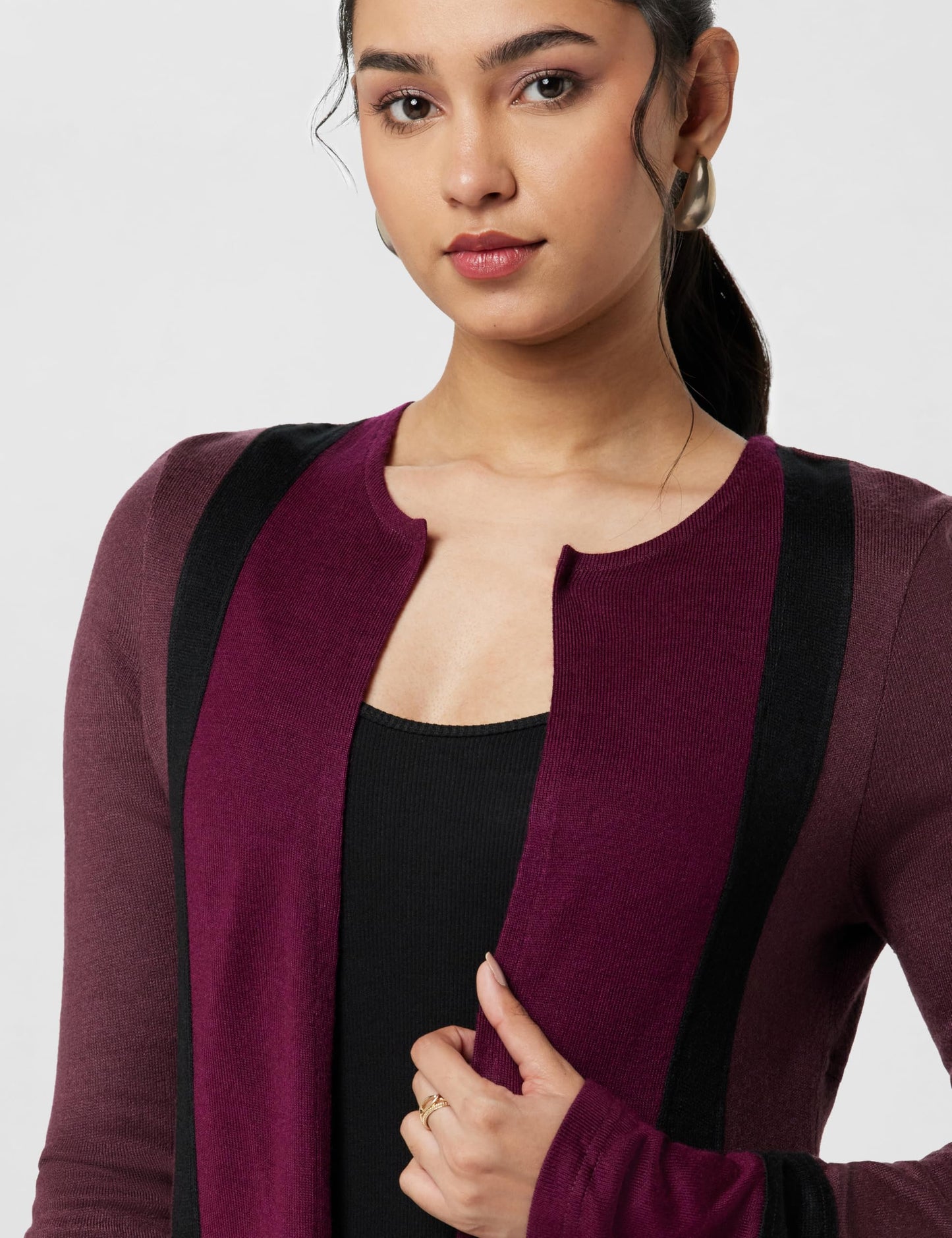 Max Women's Acrylic Casual Shrug Sweater (SRG2603_Wine_S)