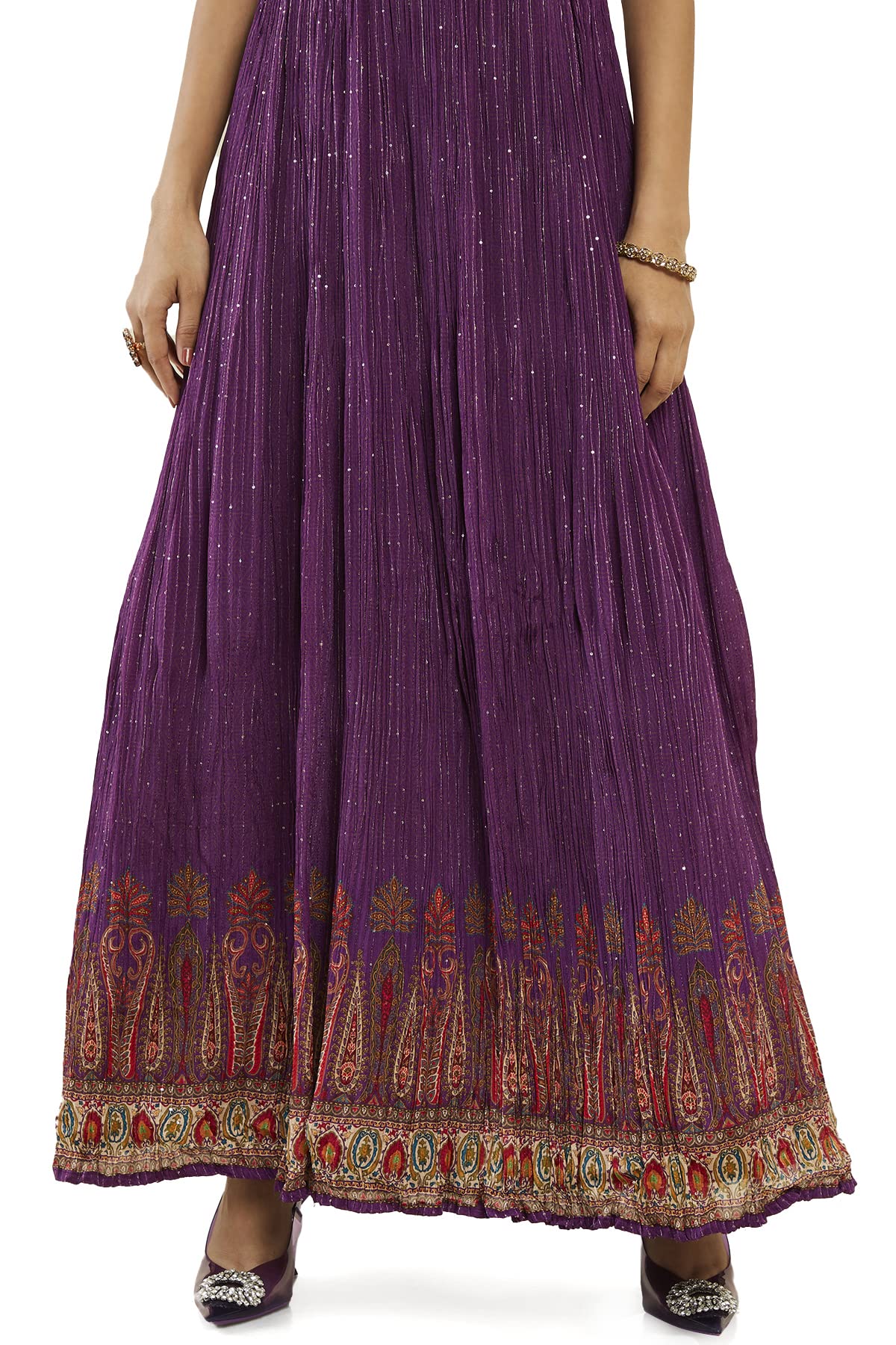 Soch Women Purple Georgette Embroidered Gown (Purple_XL)