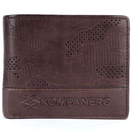 KOMPANERO Genuine Leather Wallet (C-13223-DARK Brown)