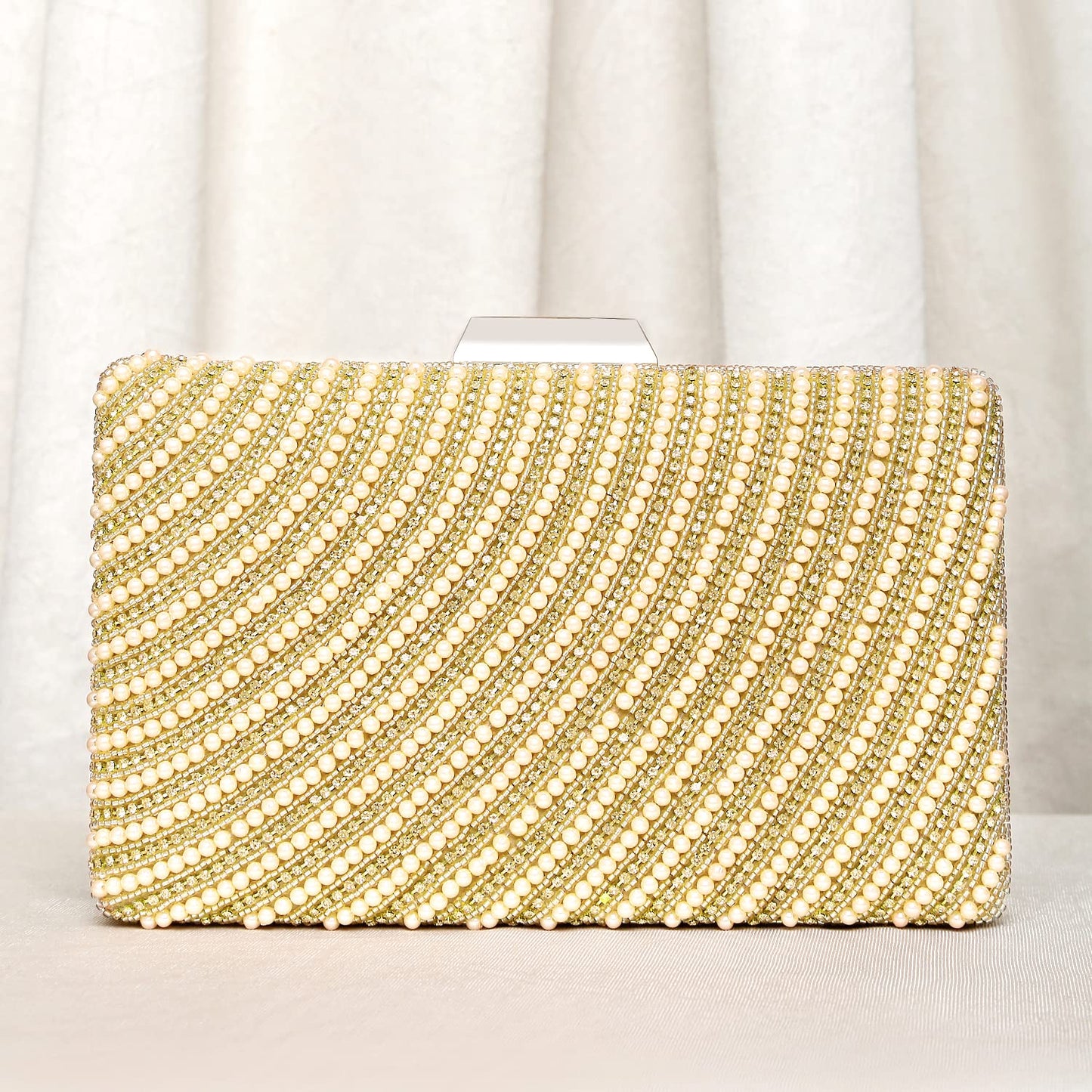 Peora Clutch Purses for Women Wedding Handmade Evening Handbags Party Bridal Clutch(C41G)