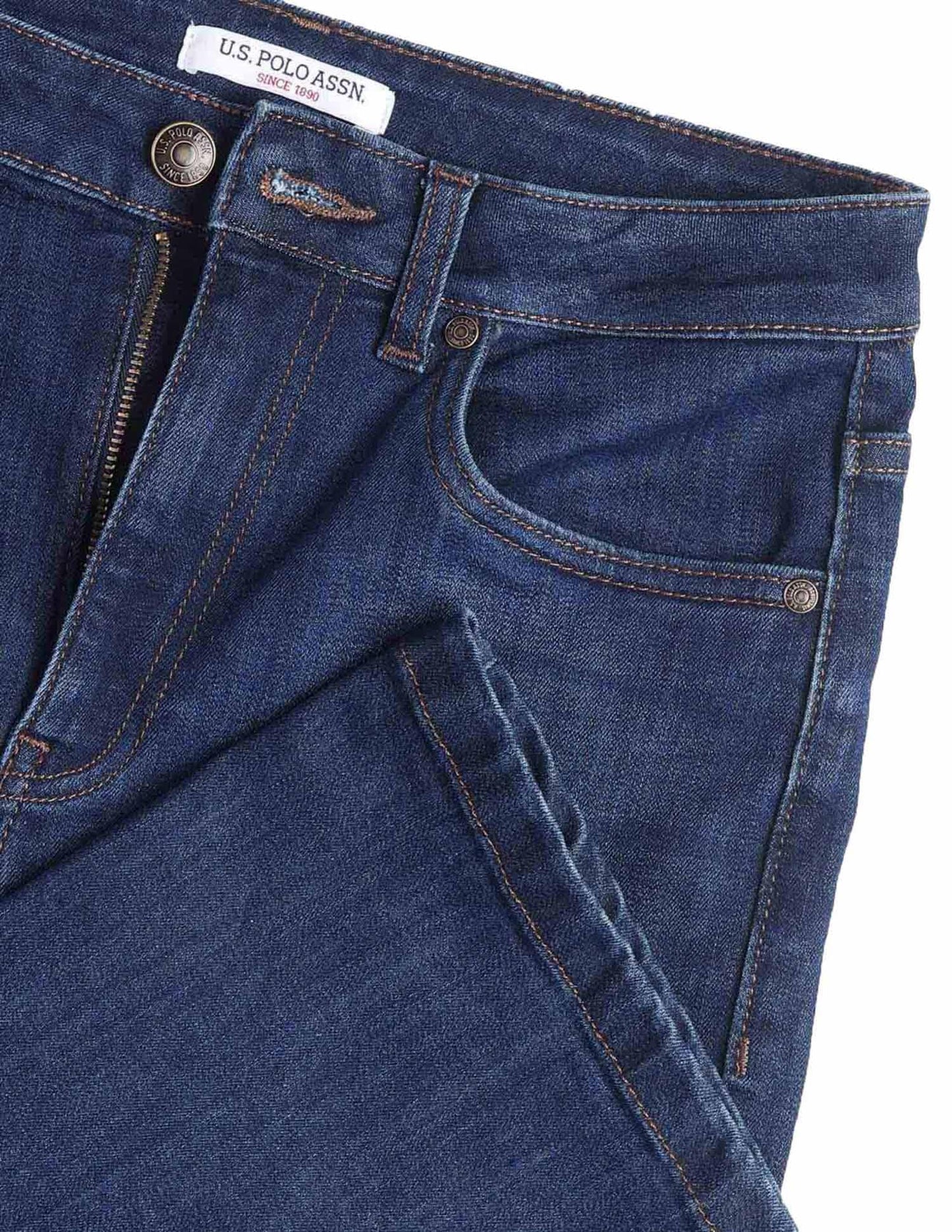 U.S. Polo ASSN. High Rise Bootcut Jeans (UWSS25JEN318_Blue_36)