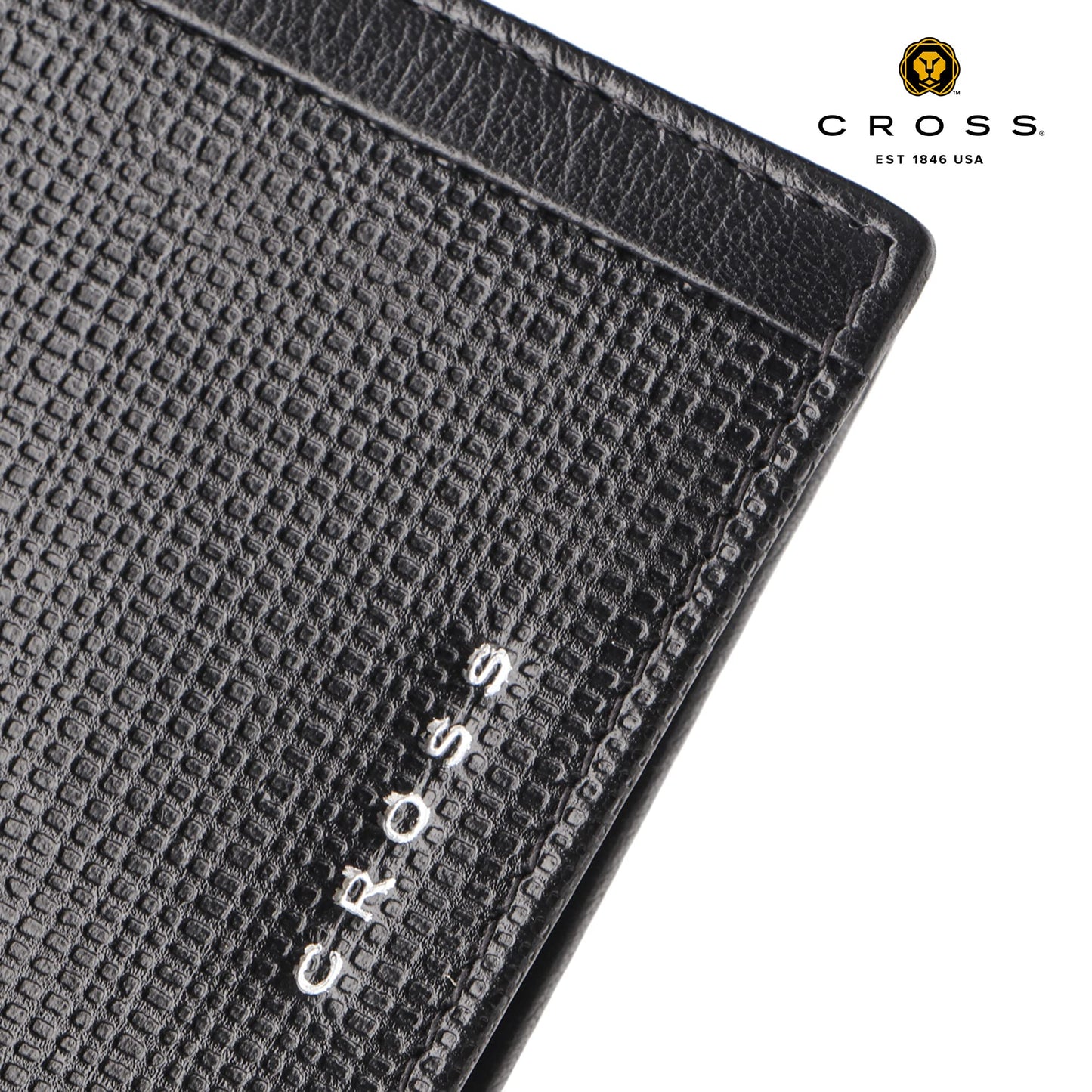 Cross Alpha Bifold Wallets for Men Leather Original -Slim & Sleek Mens Wallet - Includes 4 Credit Card Holder Slots 2 Currency Purse for Men - Gents Wallets ATM Card Wallet for Men - Black