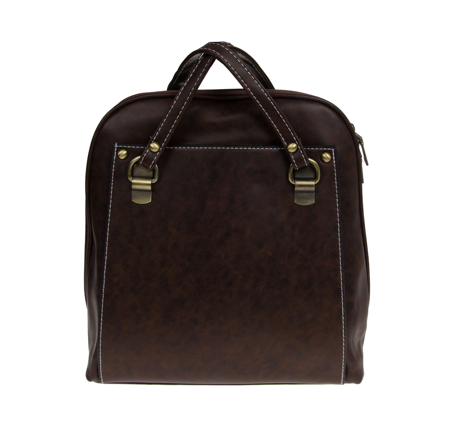 Artisan Crafted Leather Look Designer Handbag Backpack/Shoulder Bag (Dark Brown) with adjustable Straps For Women/Girls