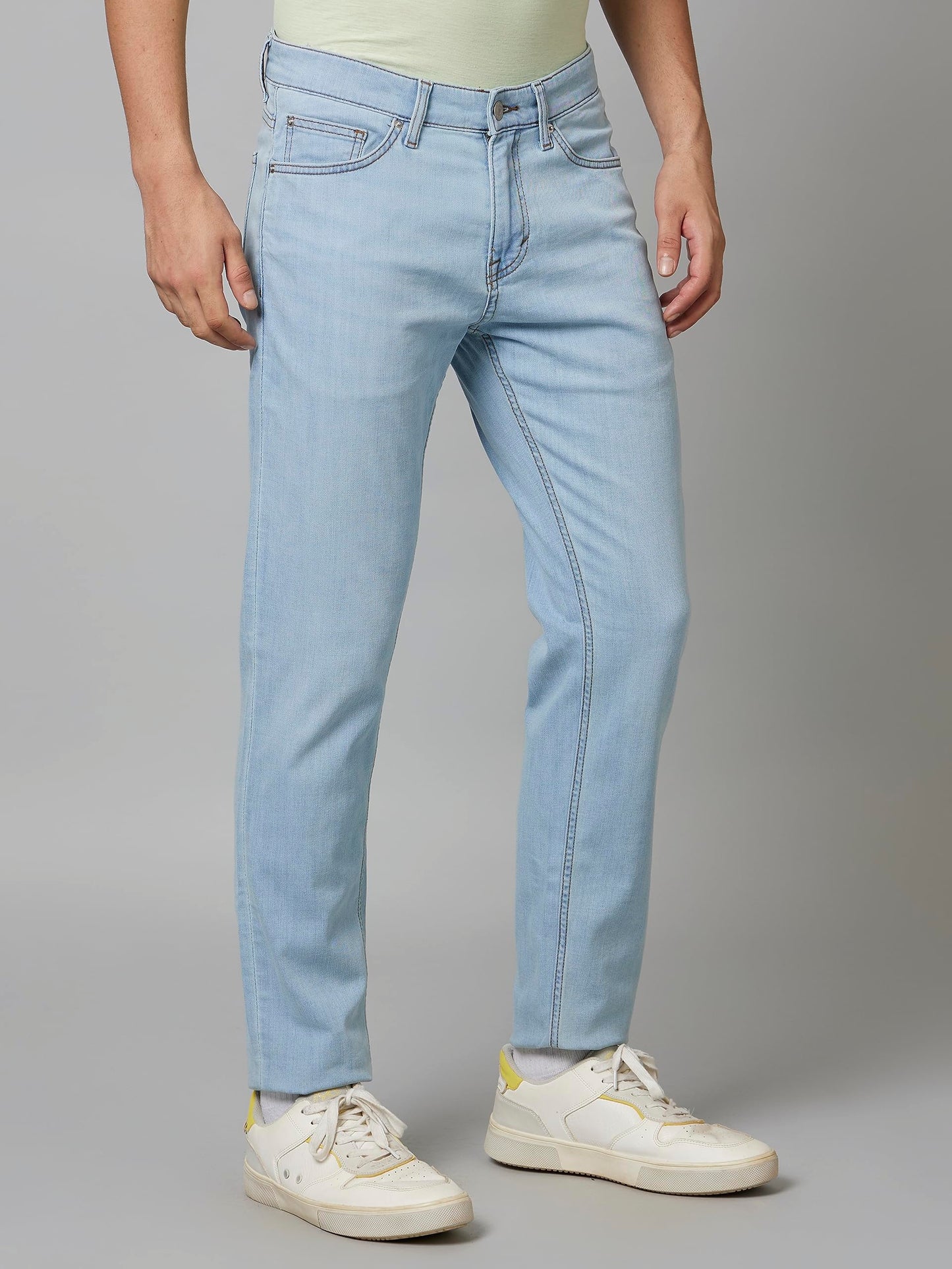 Celio Men's Solid Light-Blue Jeans