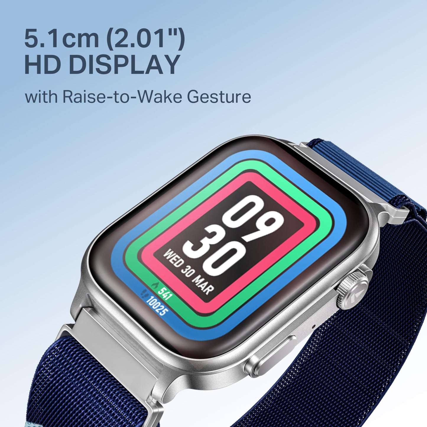 boAt New Launch Storm Infinity Max, 20 Days Maximum Battery, Biggest Battery Capacity Ever! 2.01" (5.1cm) Display, Functional Crown, AI Nudges, BT Calling, Smart Watch for Men & Women (Sports Blue)