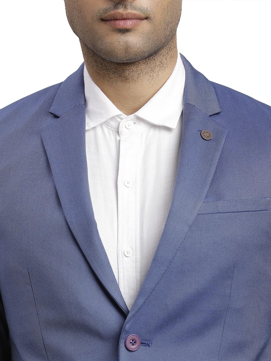 Turtle Men 100% Cotton Dobby Print Full Sleeve Two Piece Light Blue Party Suit