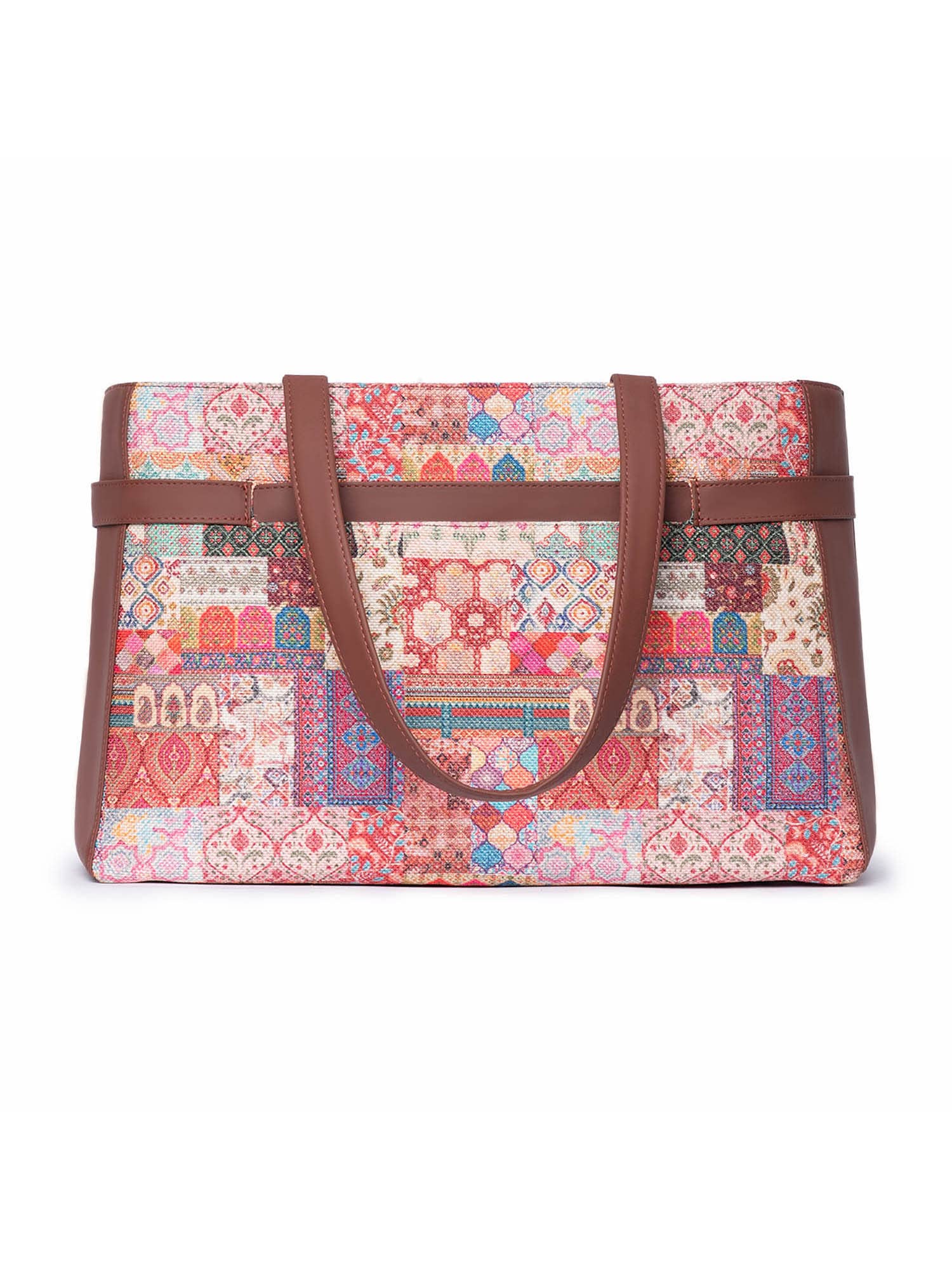 ZOUK Kutch Gamthi Abstract Printed Women's Jute Handcrafted Vegan