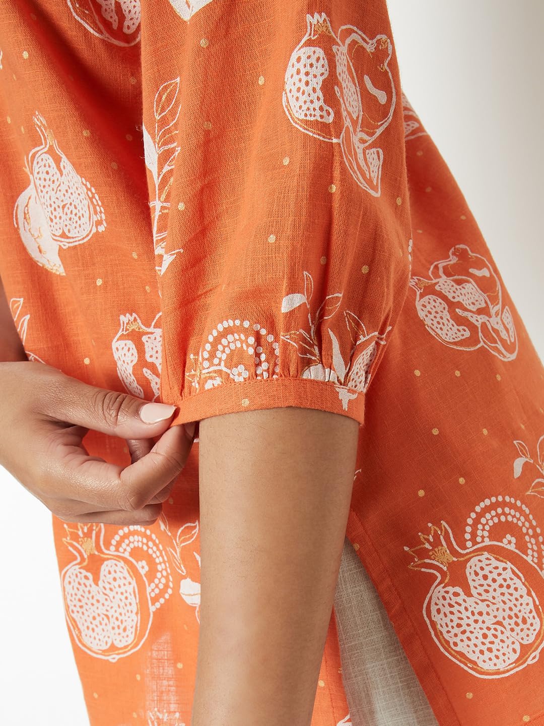 Max Women's Cotton Blend Regular Kurta (PESKFE25ST_Rust