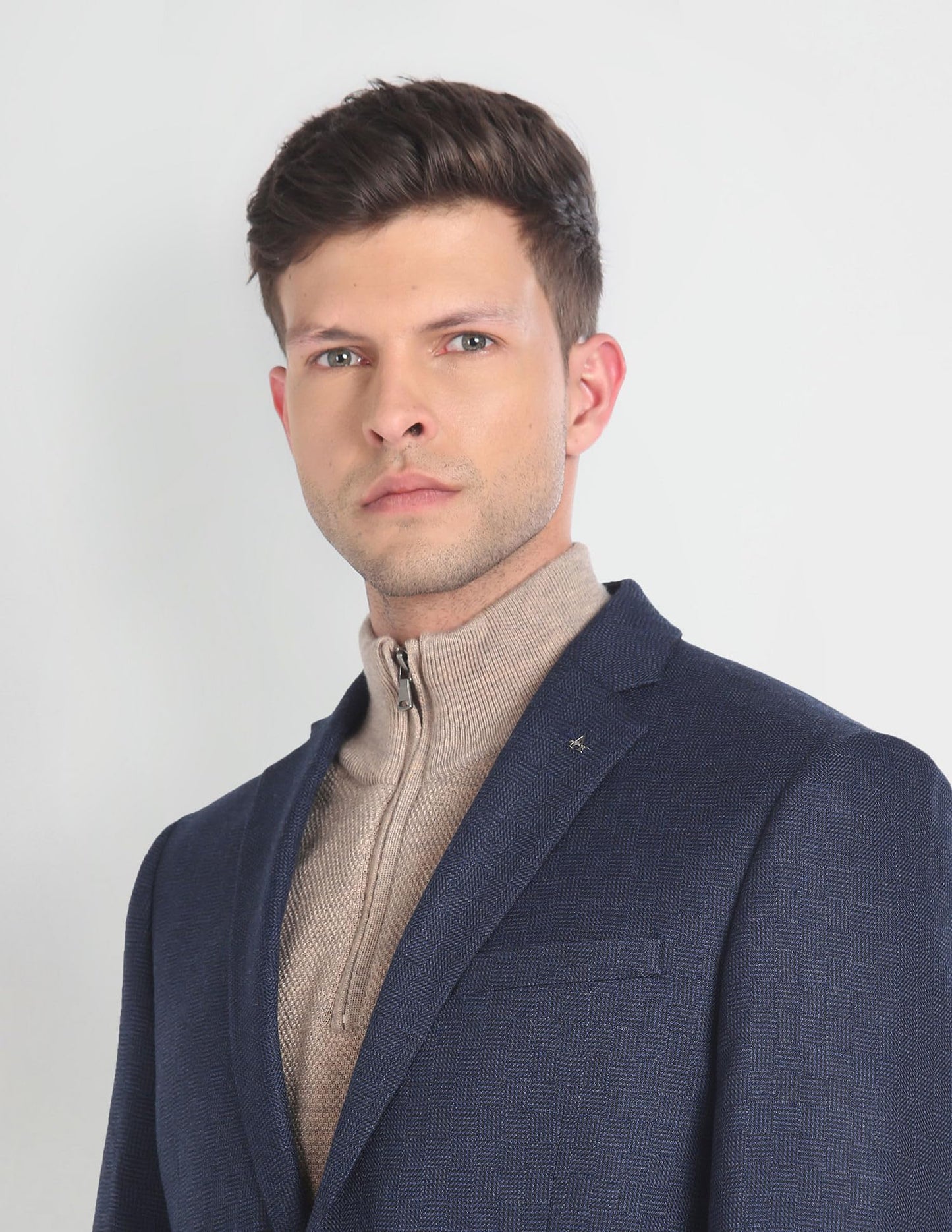 Arrow Men's Single Breasted Regular Blazer (ARAGBZ5075_Navy Blue