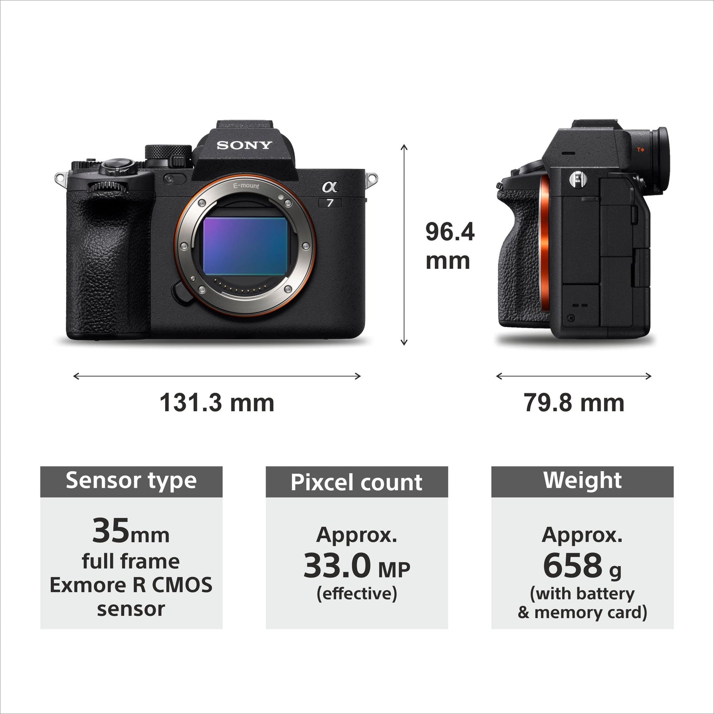 Sony Alpha ILCE-7M4 Full-Frame Hybrid Camera 33MP Interchangeable-Lens Mirrorless Camera Body (4K 60P Video Recording, Real-Time Eye AF for Humans, Birds, Animals) - Digital_Zoom, Black,