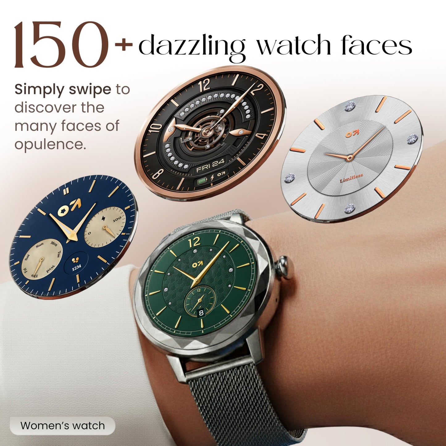 GOBOULT Newly Launched Alora Smart Watch 1.19'' AMOLED Display, BT Calling, Rotating Bezel, 150+Watchfaces, 800 Nits Brightness, AI Voice Assistant, SpO2 Monitoring, 120+ Sports Mode (Red Wine)