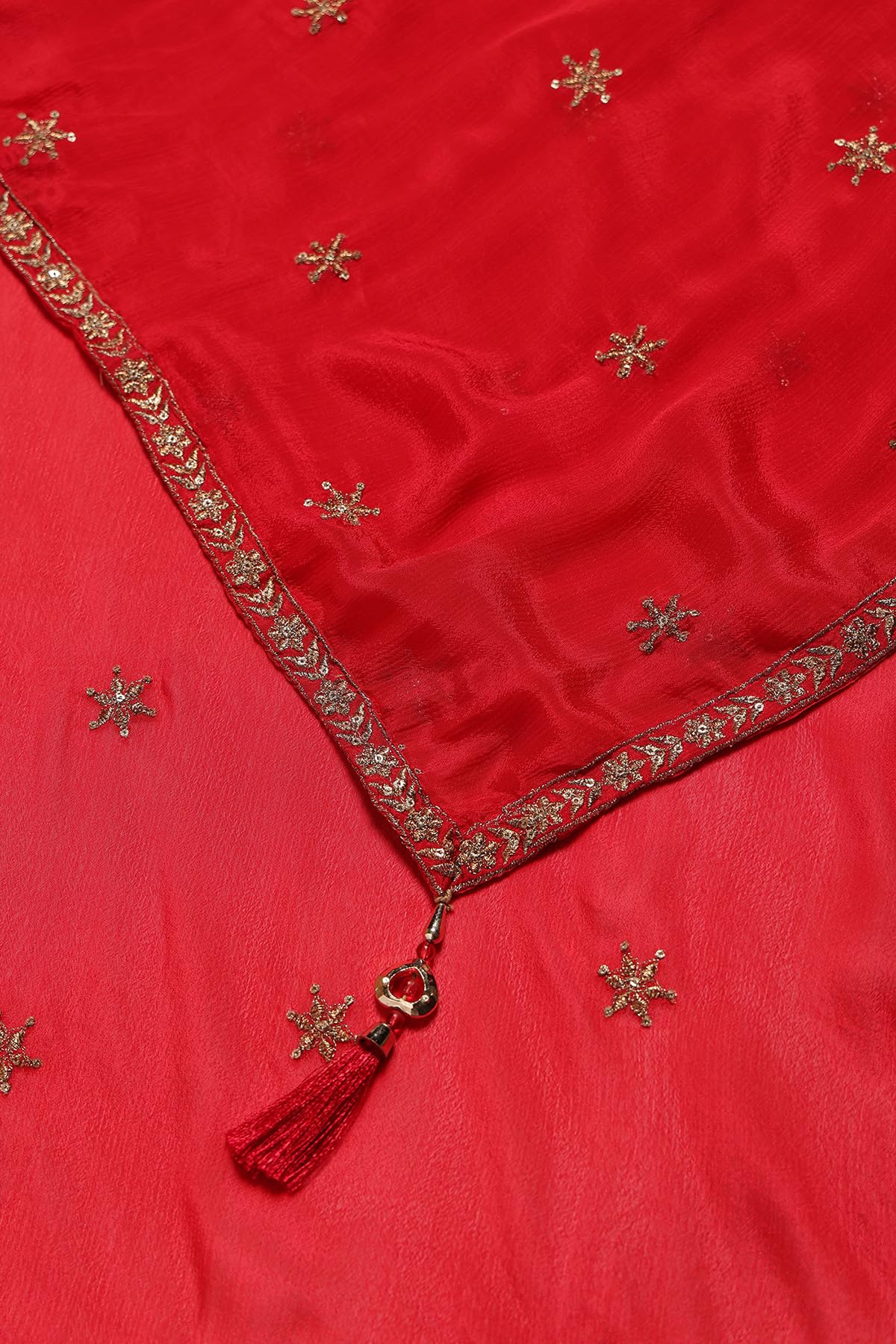 Soch Womens Fuchsia Chinon Embroidered Lehenga Choli Set With Stones And Sequins