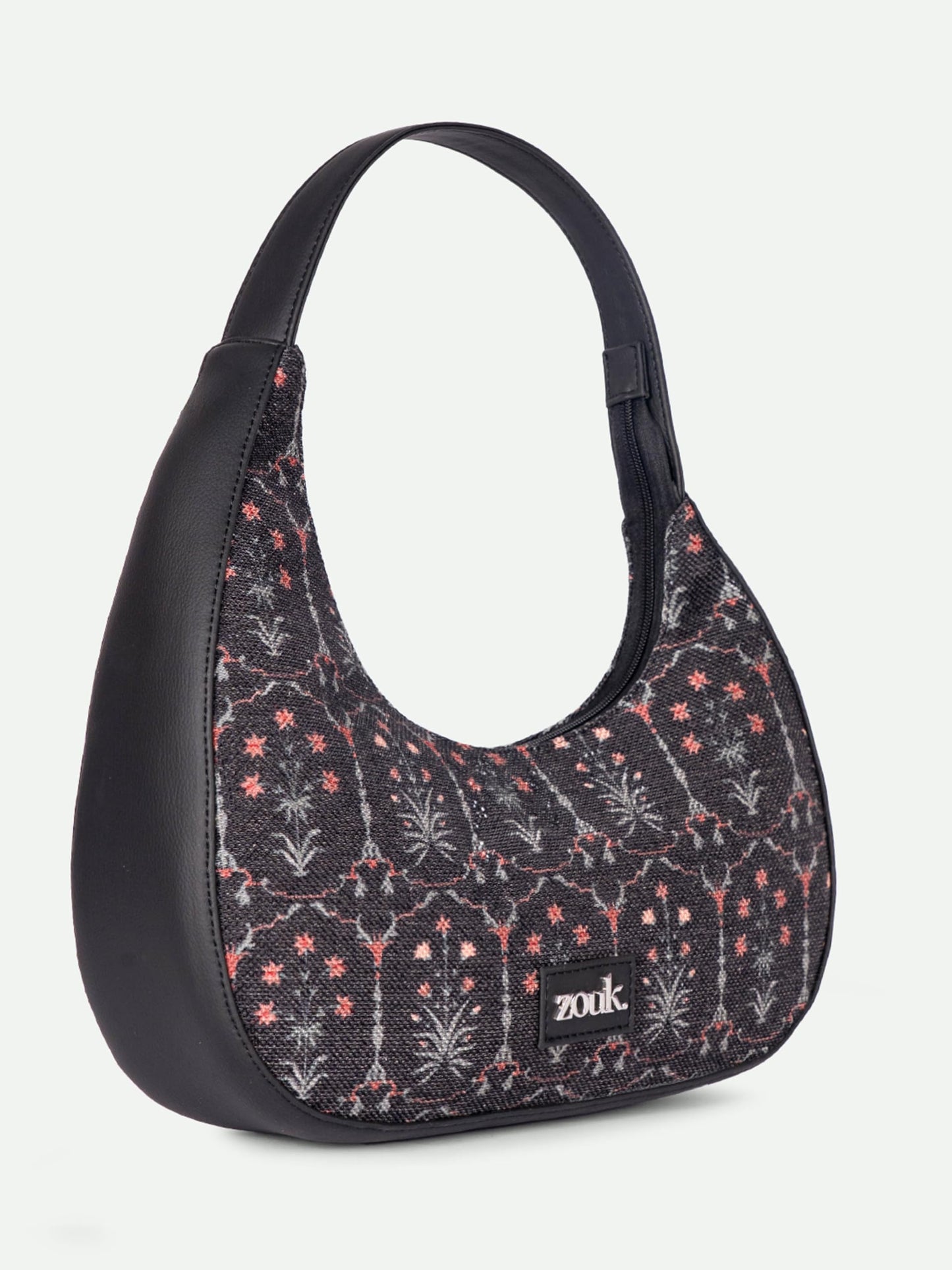 ZOUK Small Shoulder Bag | Vegan Leather Evening Bag for Women with Shoulder Strap, Zip Closure & Water-Resistant Lining | Stylish Handcrafted Purse | Taj Guldasta