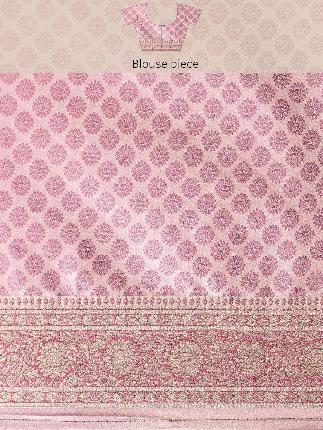 MOHEY Women's Art Silk Bel Patterned Saree with Floral Borders Saree