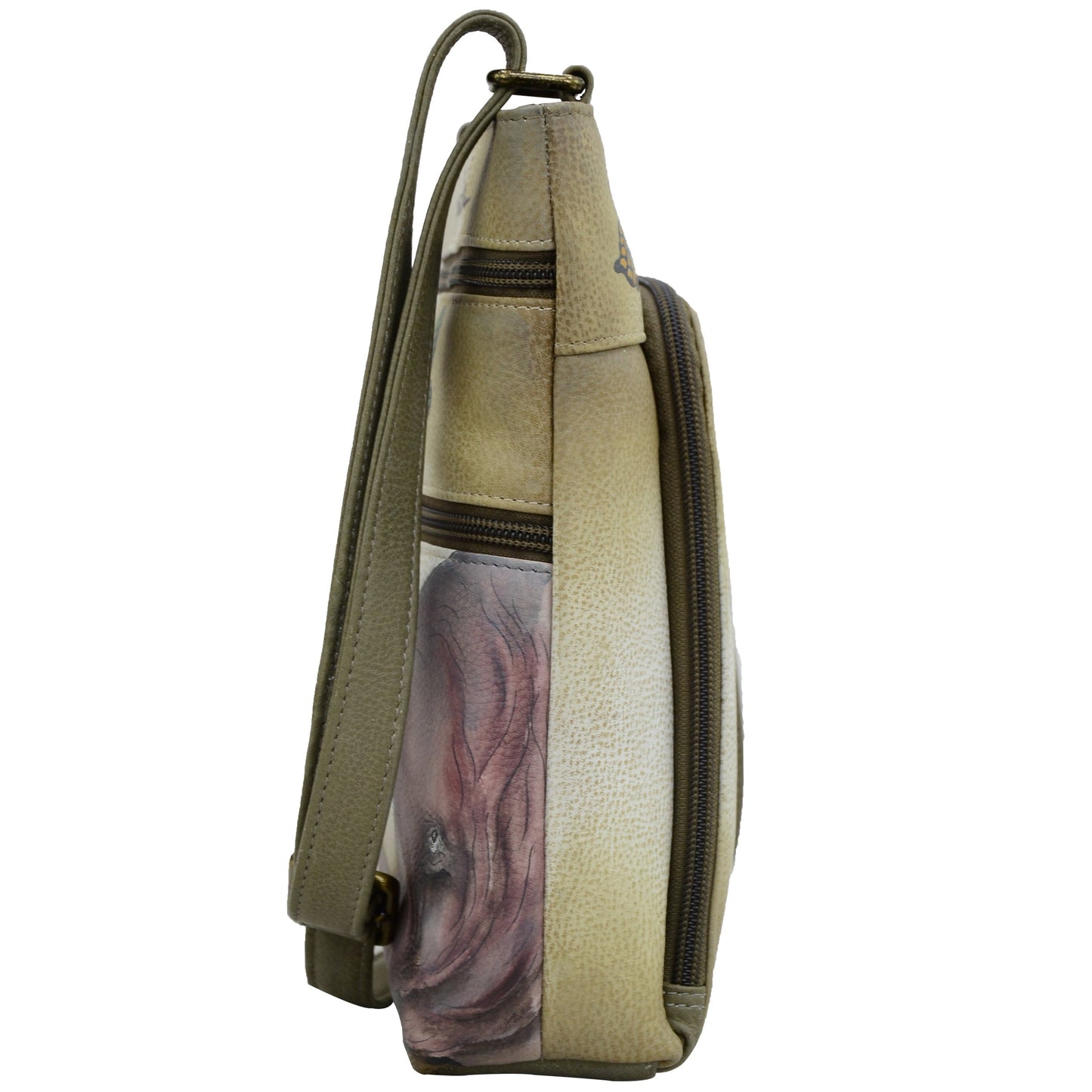 Anuschka Hand Painted Women’s Genuine Leather Crossbody with Front Zip Organiser & RFID Card Protection - Gentle Giant