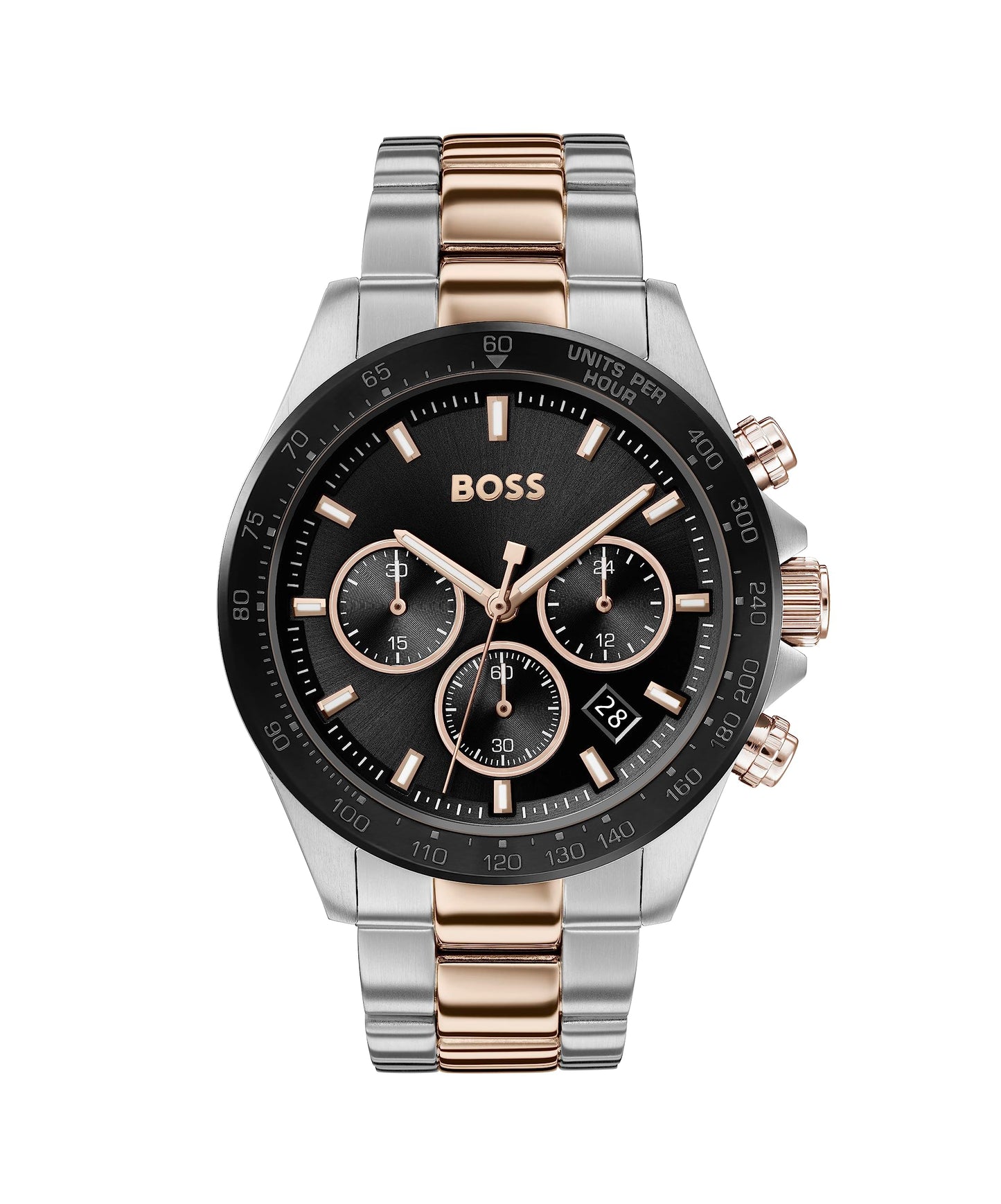 Hugo Boss Stainless Steel Sport Multi-Function Analog Black Dial Men Watch-1513757, Multi-Color Band