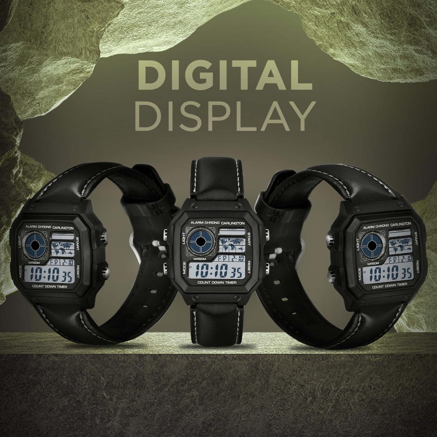 Carlington Endurance Series Digital Wrist Watches for Men with Transparent Case Cover - CT_9079