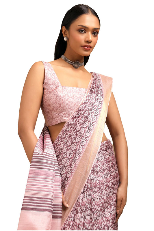 Soch Womens Purple Art Silk Ethnic Motif Saree