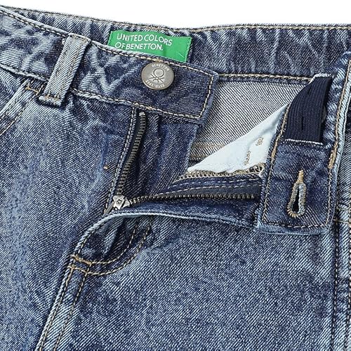 United Colors of Benetton Baggy Fit Solid Mid Rise Jeans Blue