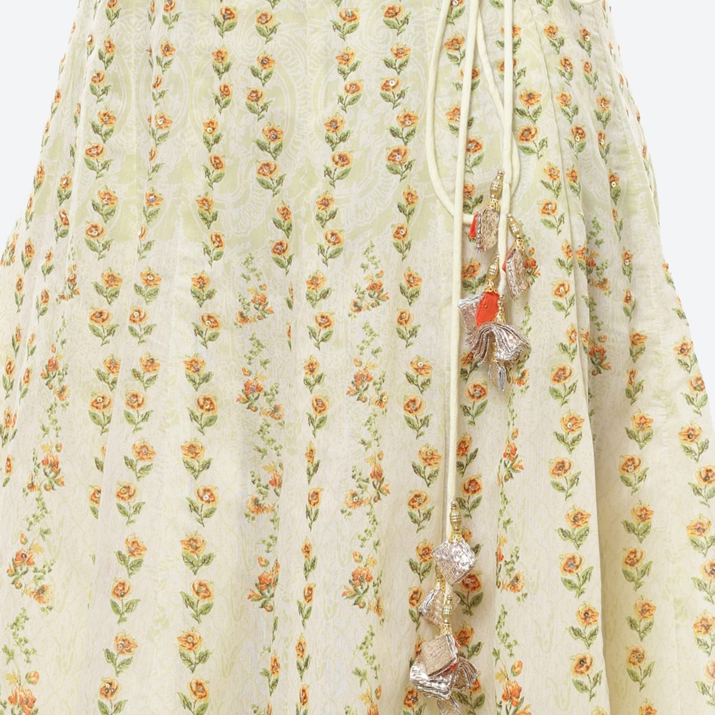 BIBA WOMEN PRINTED RELAXED SALWAR KURTA DUPATTA(SKDSHAHI PH7972_CREAM_32)
