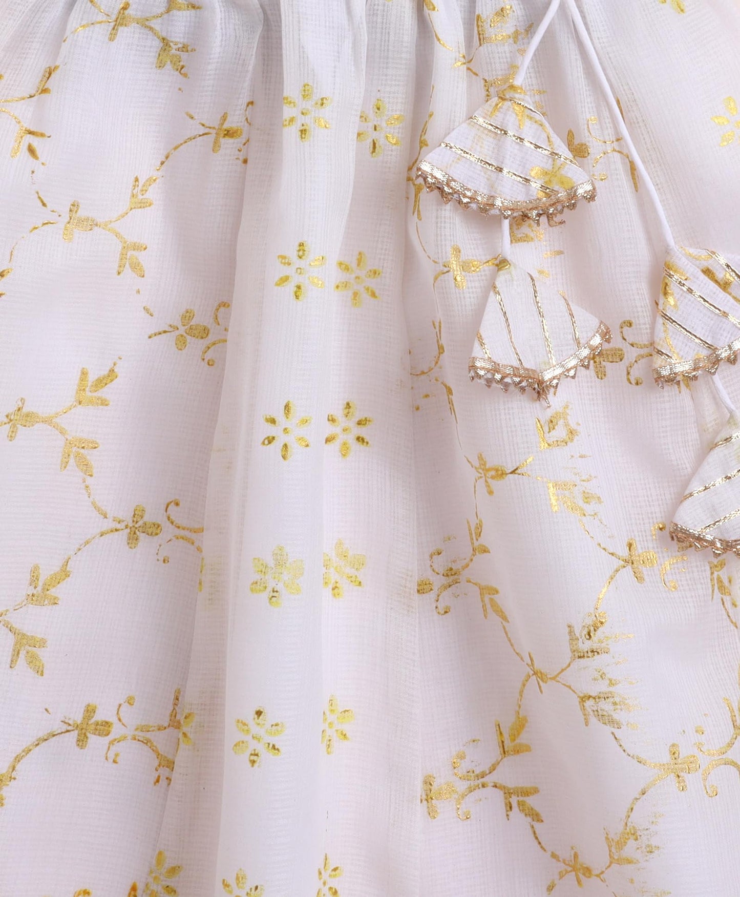 The Magic Wand Kota Doriya Ruffle Sleeves Lehenga Choli for Kids Baby Girls Bandhani Print Embellished Traditional Ethnic Lehenga Blouse for Festivals, Red, 2-3 Year