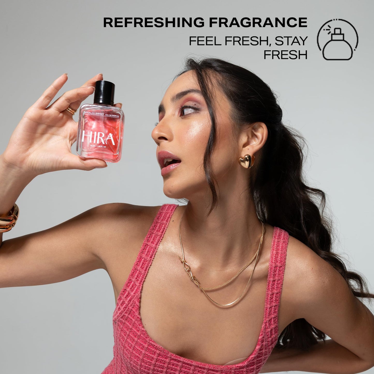 HIRA Spoiled Sweet Perfume for Women | Perfume for Women Long Lasting Smell | Best Women Perfume with Pear, Hazelnut & Vanilla Notes | Sweet & Fruity Everyday Fragrance | 50ml Eau De Parfum for Women