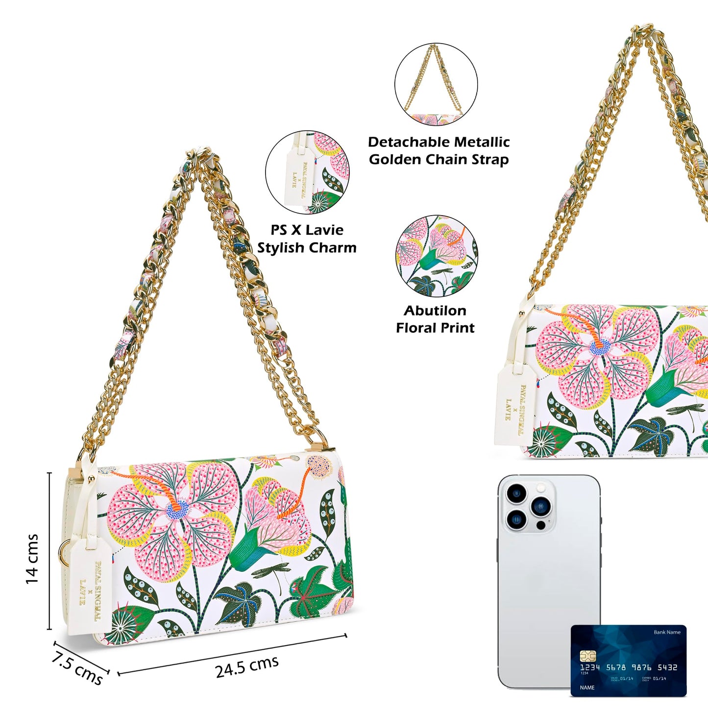 Lavie X Payal Singhal Limited Edition Abutilon Large Box Totebag | Ladies Purse Handbag