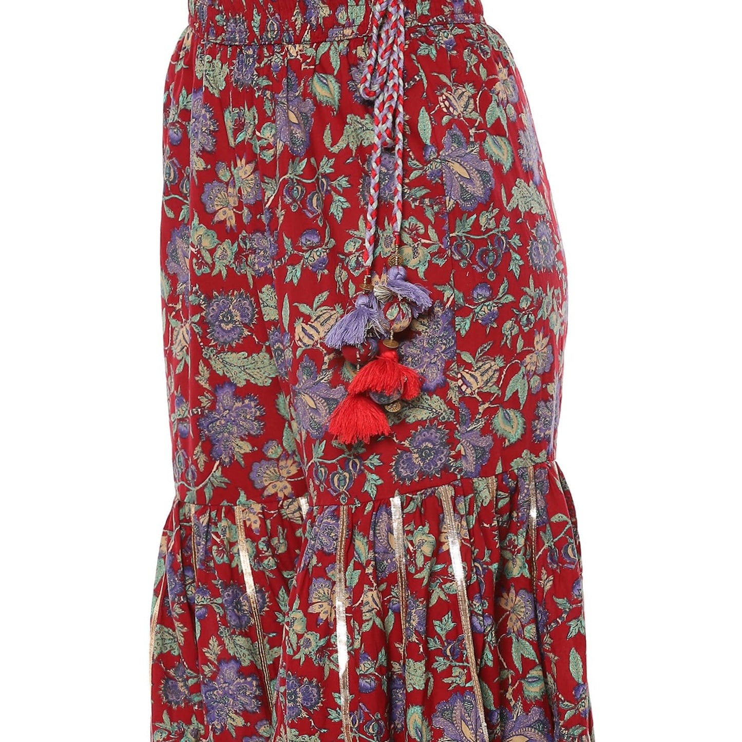 BIBA Women's Viscose Kurta (SKDCHINTZ9264AW24CHERED_Cherry Red