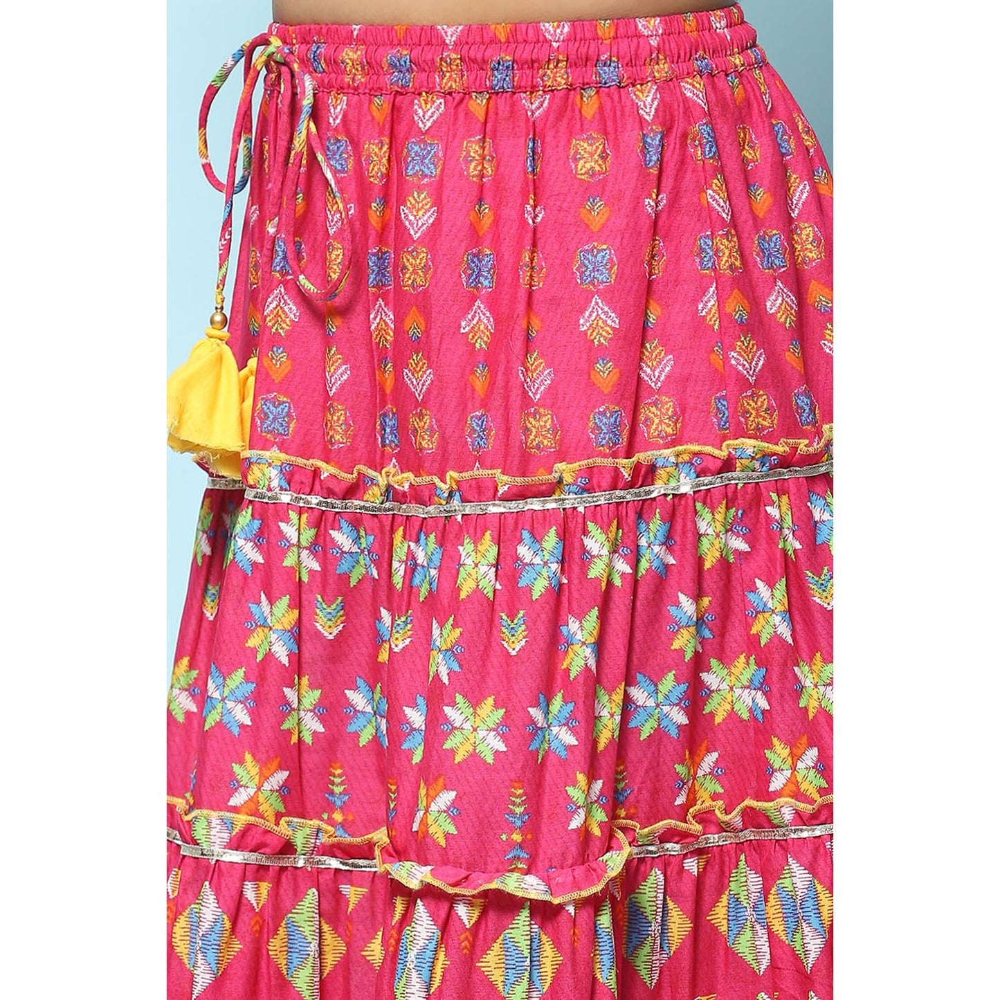 BIBA GIRL PRINTED SHORT_KURTA KID(KW5308_PINK_5)