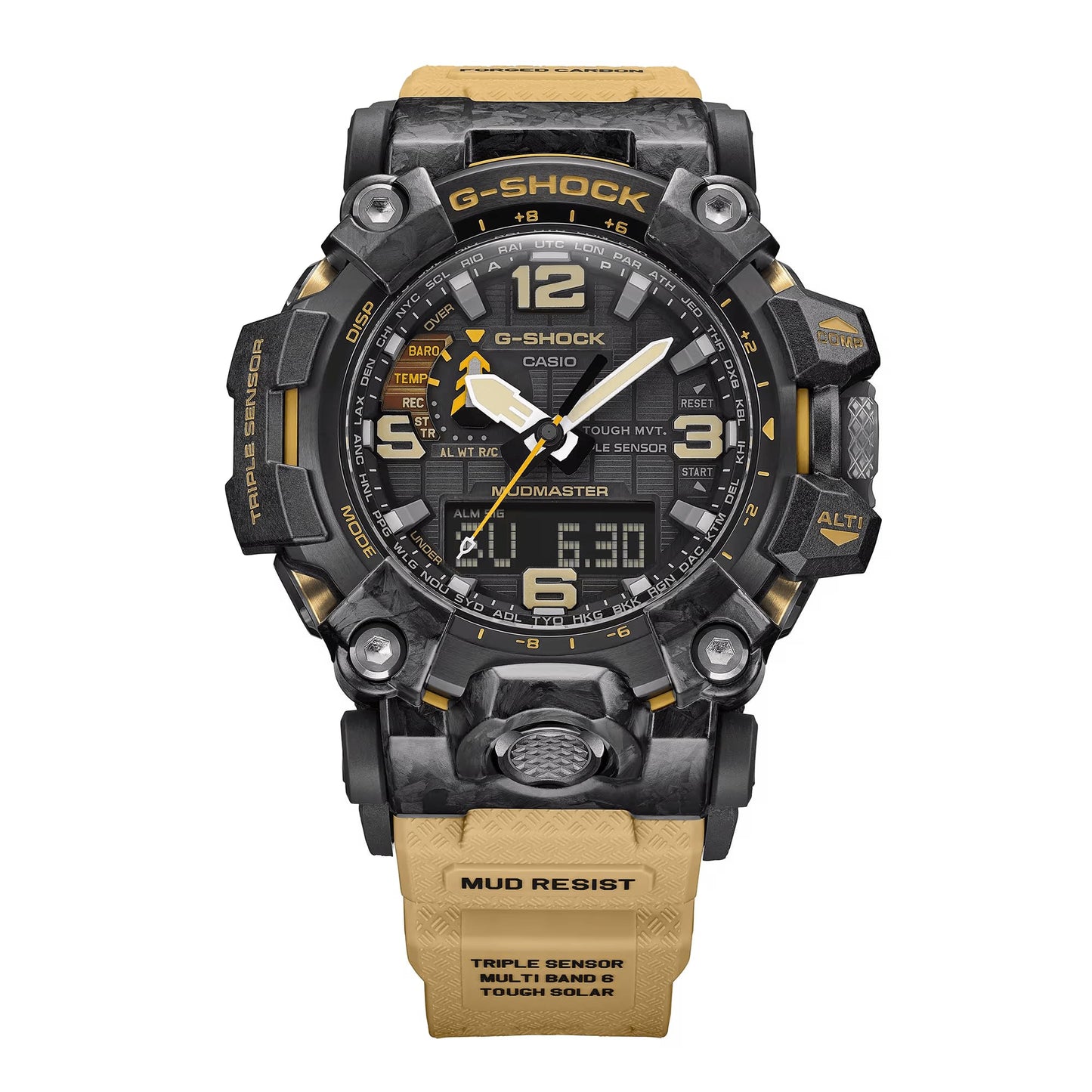 Casio G-Shock GWG-2000-1A5DR Gray IP Analog-Digital Dial Brown Resin Strap Men's Watch Mud Resistant Barometer Altimeter G1177