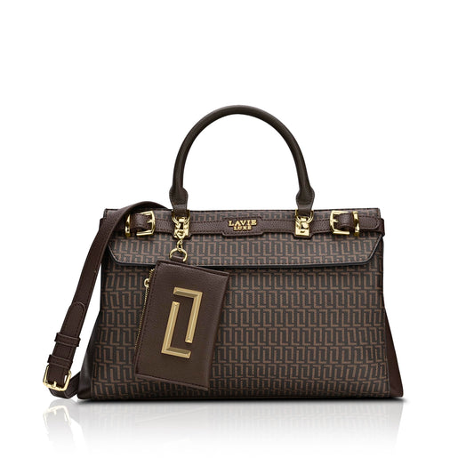 Lavie Luxe Women's Monogram Cindy Horizontal Satchel Bag | Satchel Handbag For Work | Ladies Purse | Stylish Shoulder Bag | Gift For Women