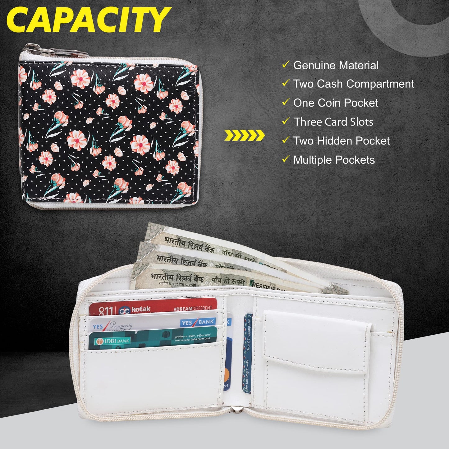 TnW Small Women's Wallet -PU Leather Multi Wallets | Credit Card Holder | Coin Purse Zipper -Small Secure Card Case/Gift Wallet for Women