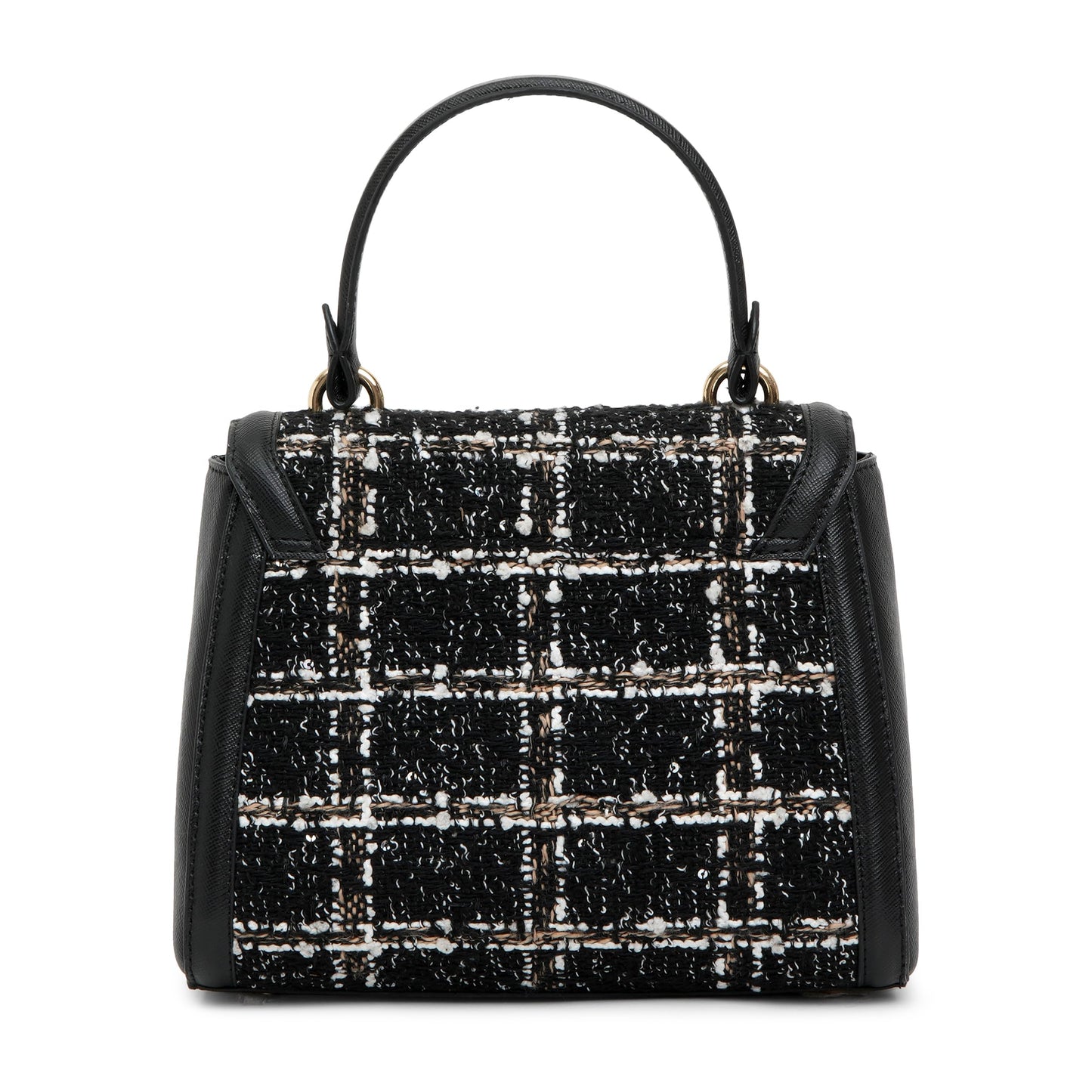 KLEIO Structured Tweed Hand Bag with Top Handle for Women
