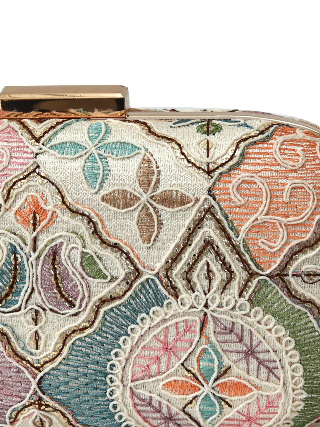 THE TAN CLAN Mughal Long Clutch for women Purses Luxury Evening Handbags for ladies with Detachable Handle