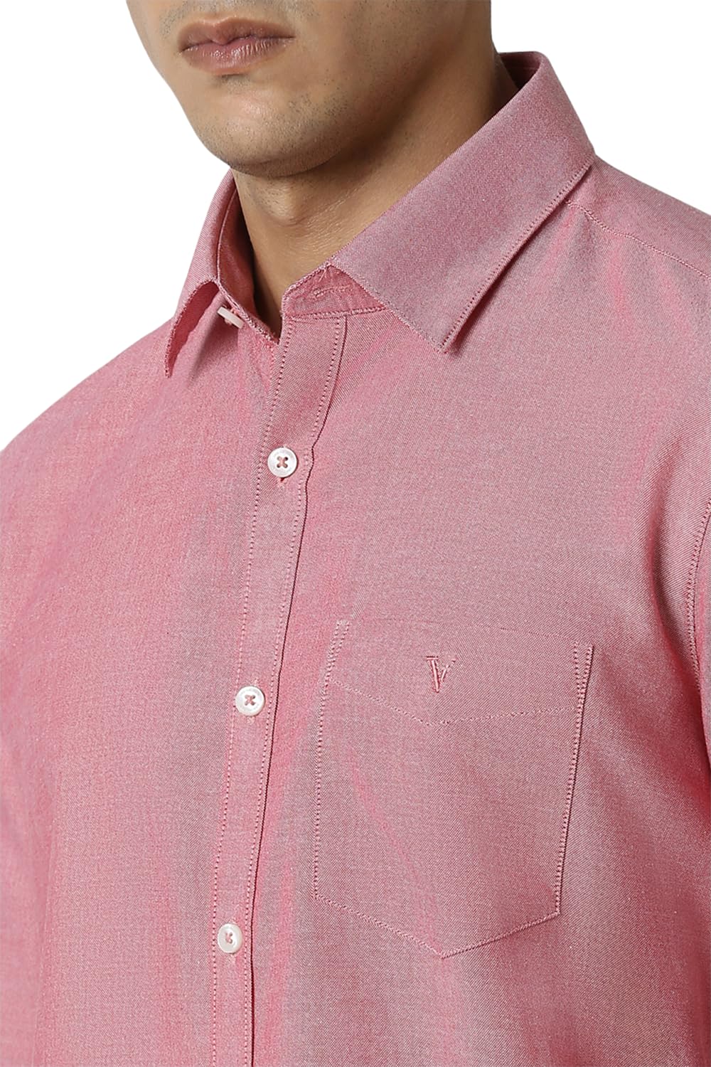 Van Heusen Cotton Men's Slim Fit Shirt (VSSFUSLFT90514_Red, 40