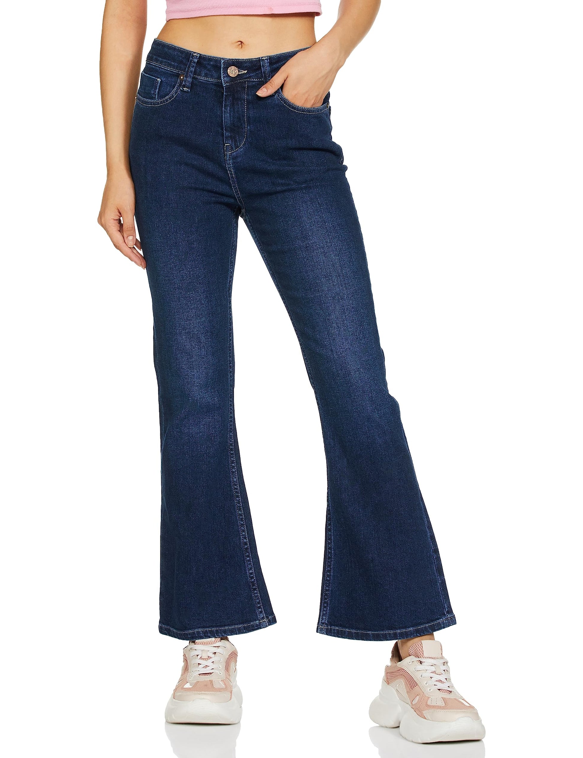 Pepe Jeans Women's High Rise Bootcut Fit Jeans Dark Used