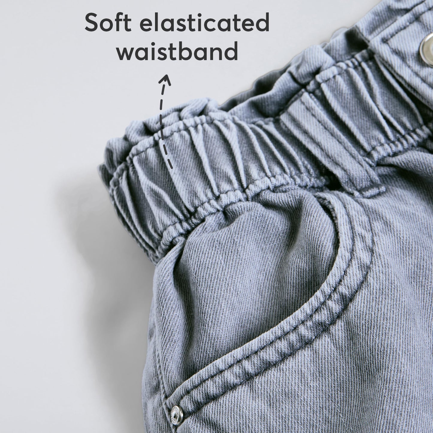 Hopscotch Girls Grey Balloon Fit Cotton Denim Jeans for Ages (3-4 Years)