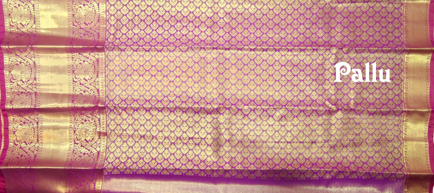 SREE KUMARAN Women's Kanchipuram Silk Pure Pattu Sarees With Blouse (VSK124-1)