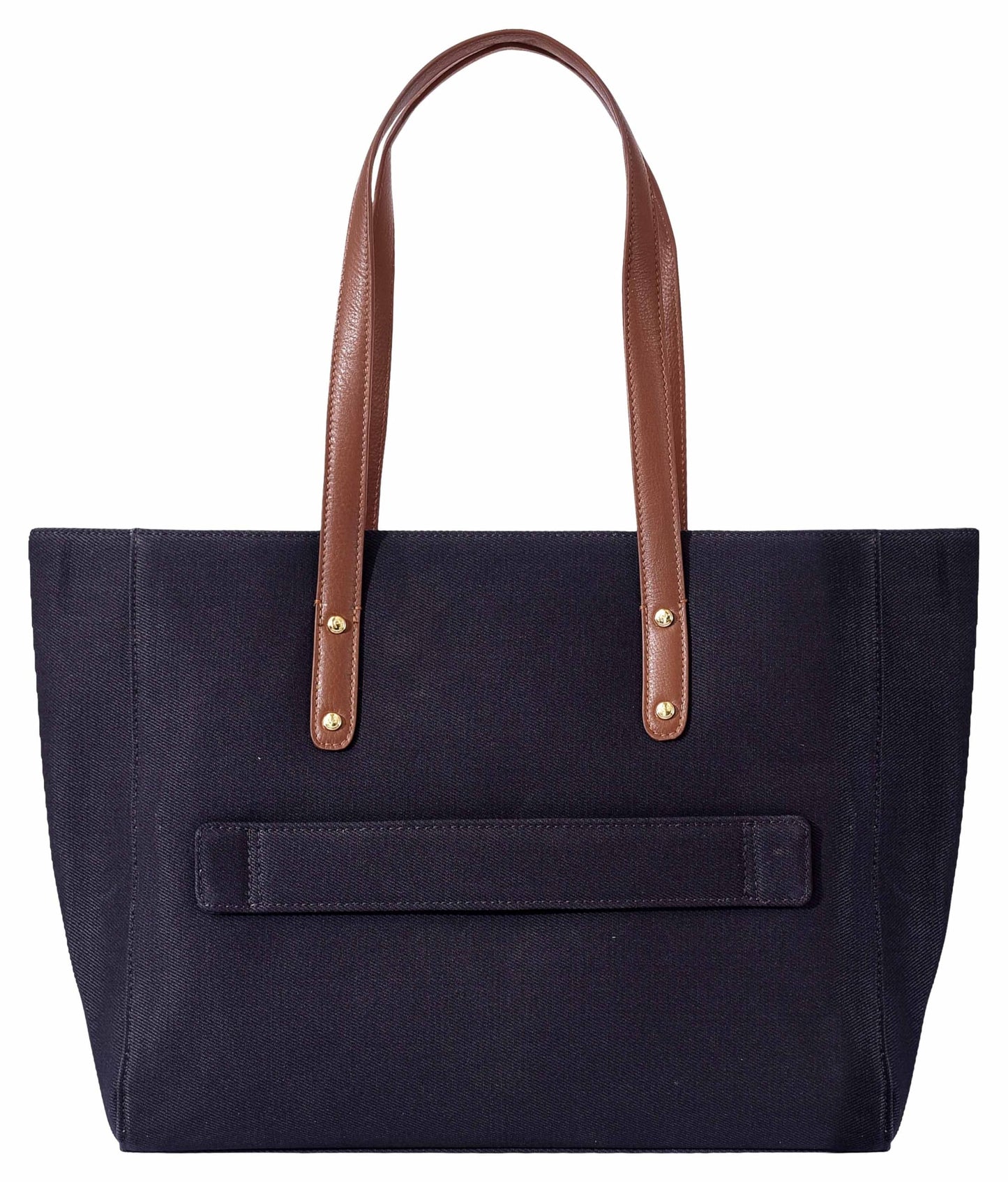 eske Alva Canvas Vegan Leather Tote Handbag For Women | Shoulder Bag For Daily Use (Navy Blue Cognac)
