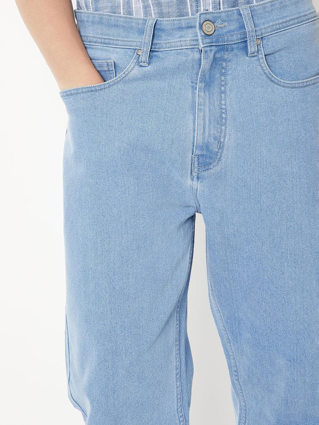Max Men Washed Straight Fit Jeans (Blue_38)