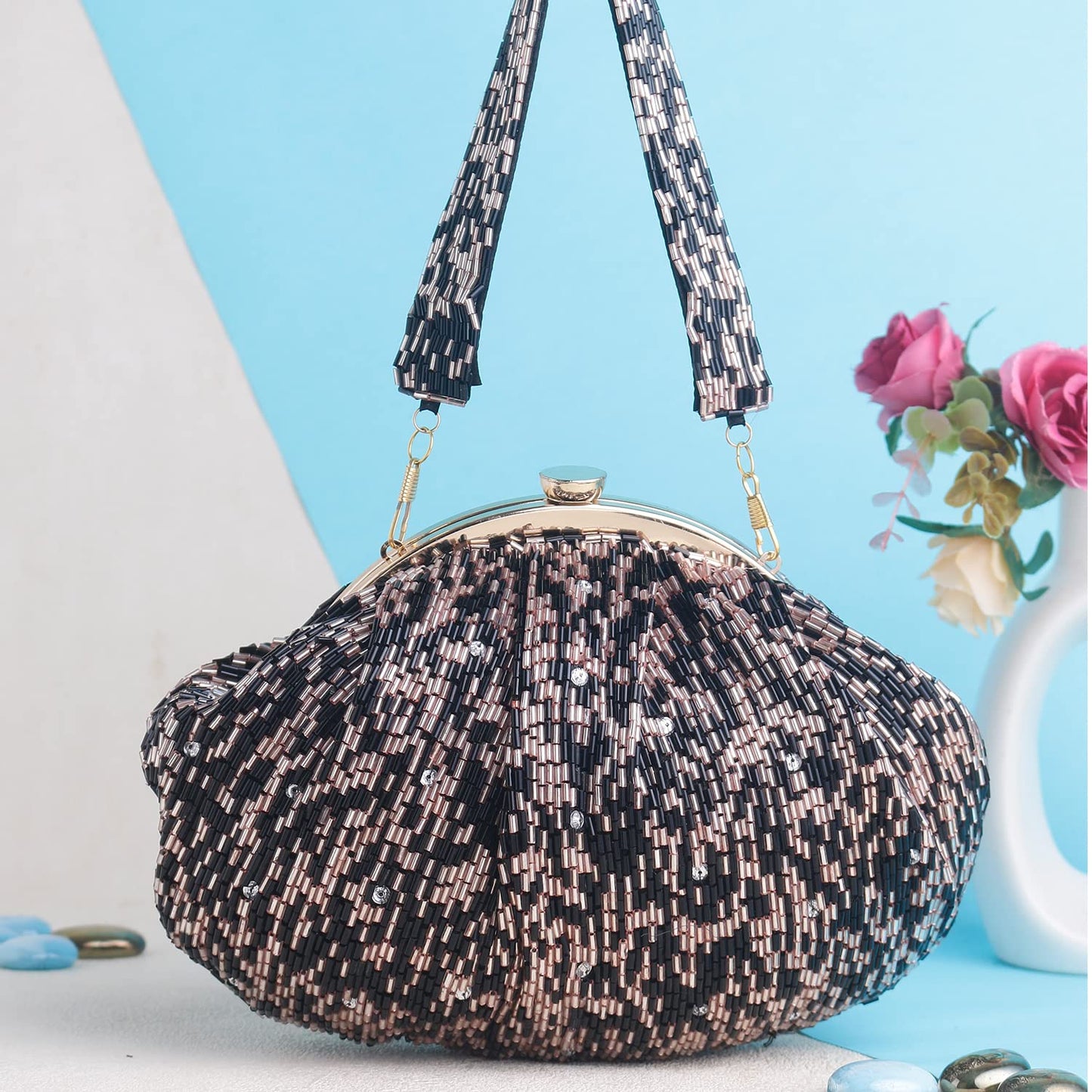 SWISNI Black designer batua bag II Women's Traditional Designer Clutch For Women & Girls II BATUA BAGS