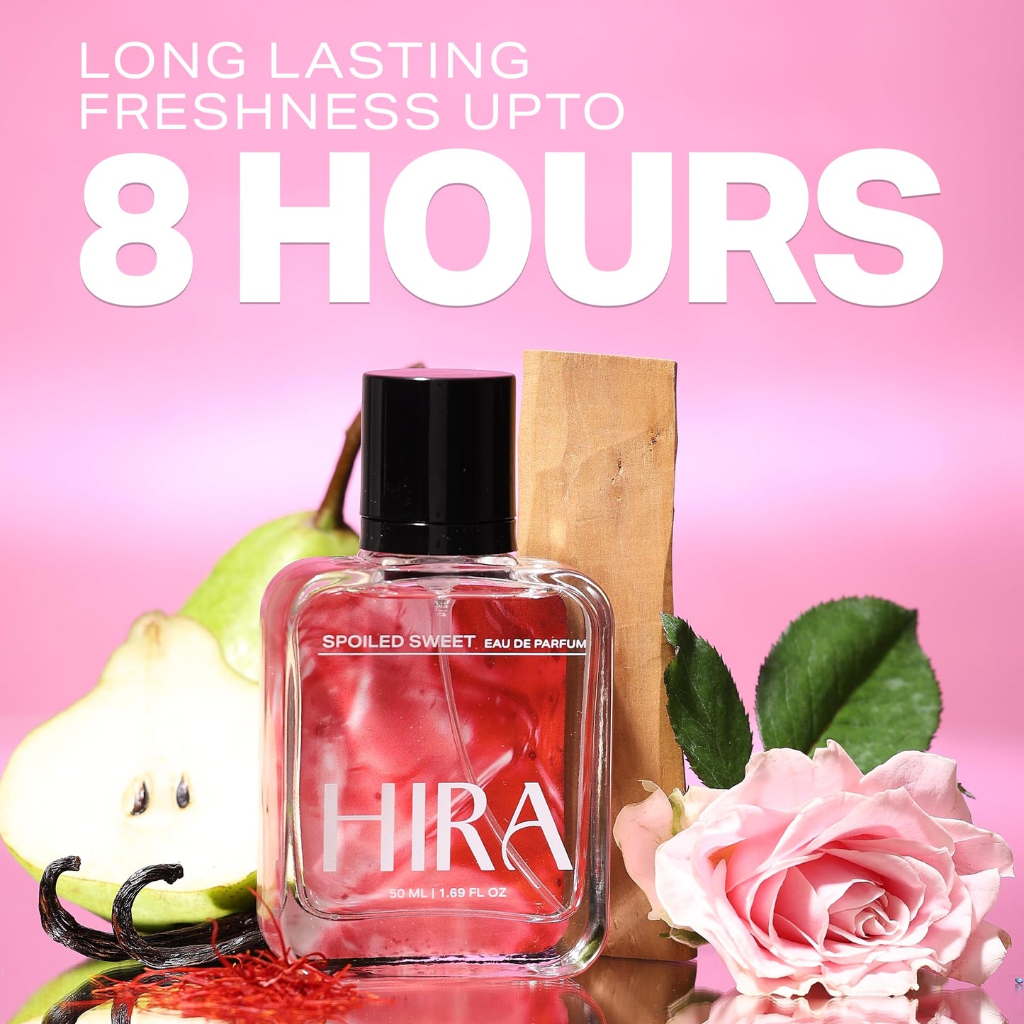 HIRA Spoiled Sweet Perfume for Women | Perfume for Women Long Lasting Smell | Best Women Perfume with Pear, Hazelnut & Vanilla Notes | Sweet & Fruity Everyday Fragrance | 50ml Eau De Parfum for Women