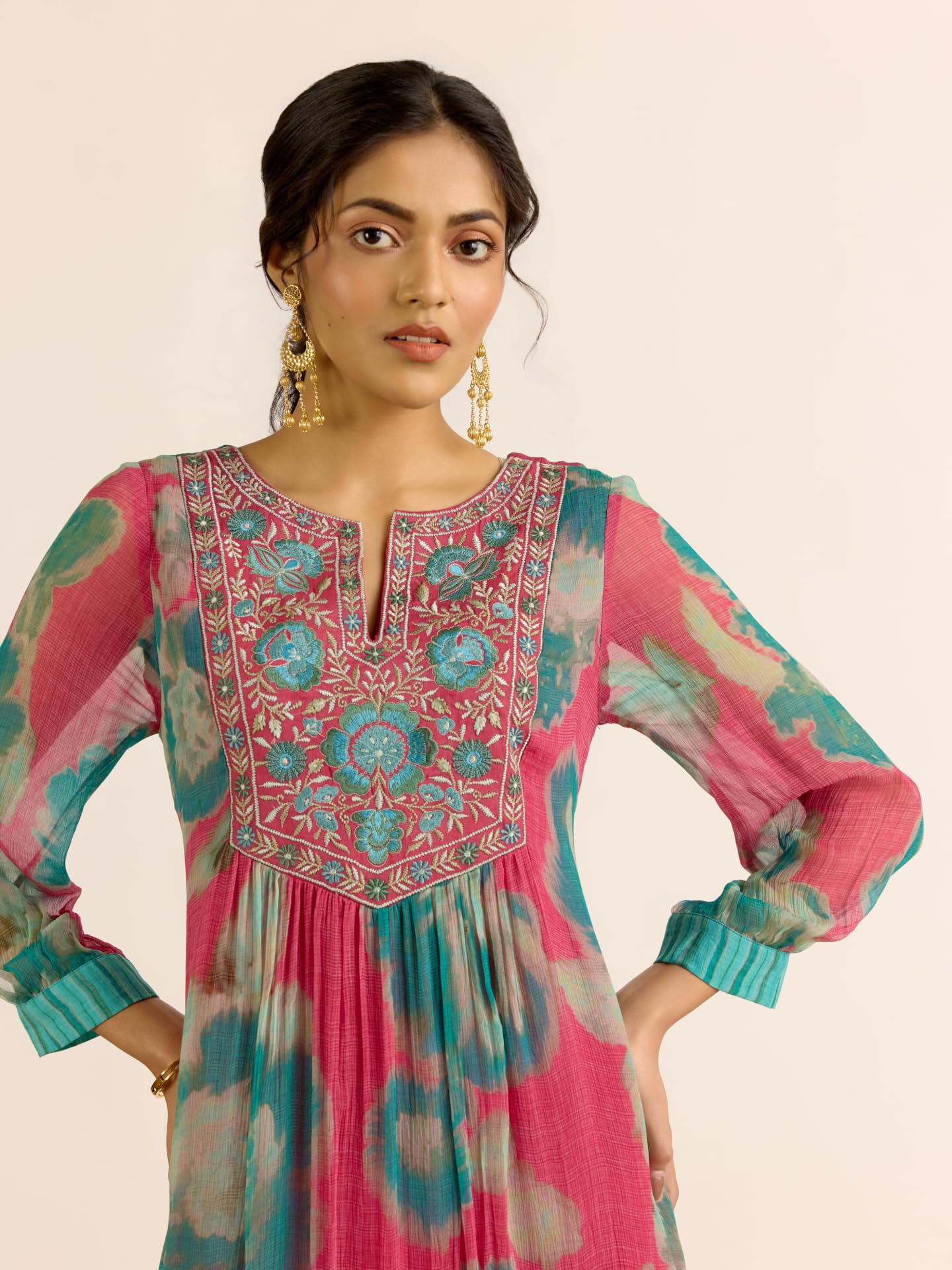 Aarke Ritu Kumar Pink Dreamcatcher Kurta With Pant And Dupatta